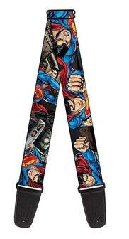 Buckle Down Superman Metropolis Face-Off Guitar Strap - A Strings