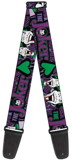 Buckle Down Joker Face Logo Spades Purple Guitar Strap - A Strings