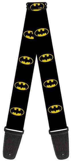 Buckle Down Batman Shield Black/Yellow Guitar Strap - A Strings
