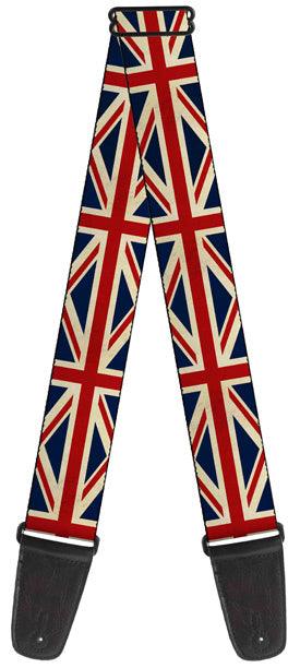 Buckle Down Vintage UK Flags Guitar Strap - A Strings