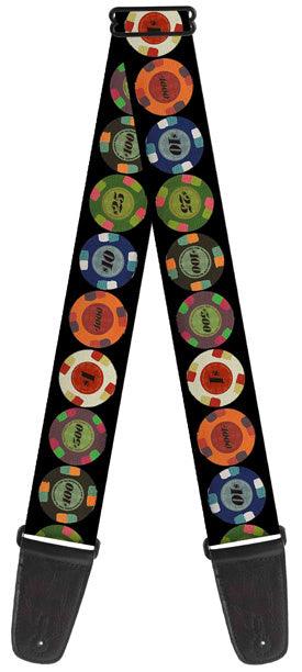 Buckle Down Poker Chips 1 Guitar Strap - A Strings