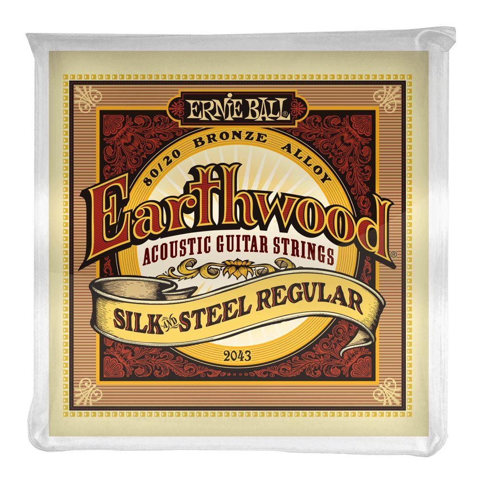 Ernie Ball Earthwood Silk & Steel Acoustic String Set, Regular .013-.056 - A Strings