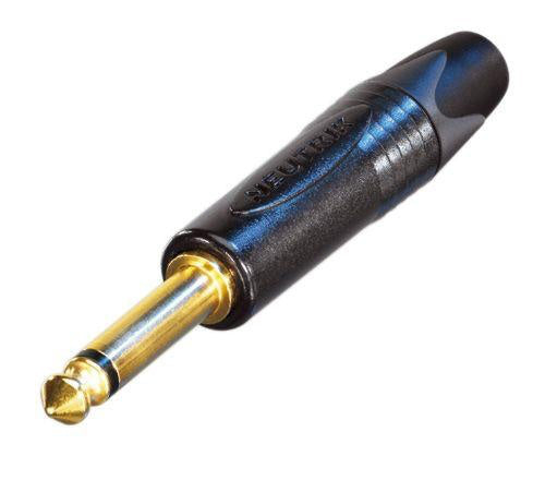 Fiche jack mono Neutrik NP2X-B noire et dorée