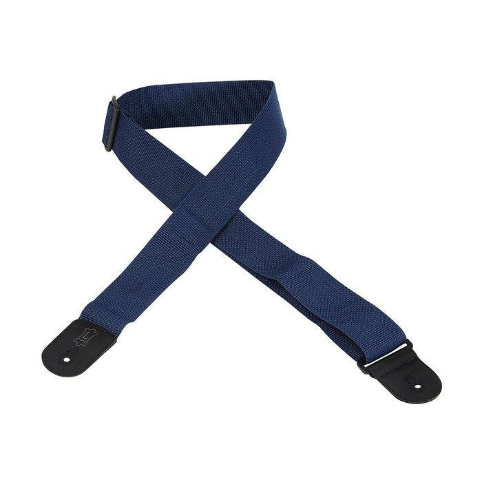 Correa de guitarra de polipropileno de 2" de Levy con extremos de polipropileno - Azul marino