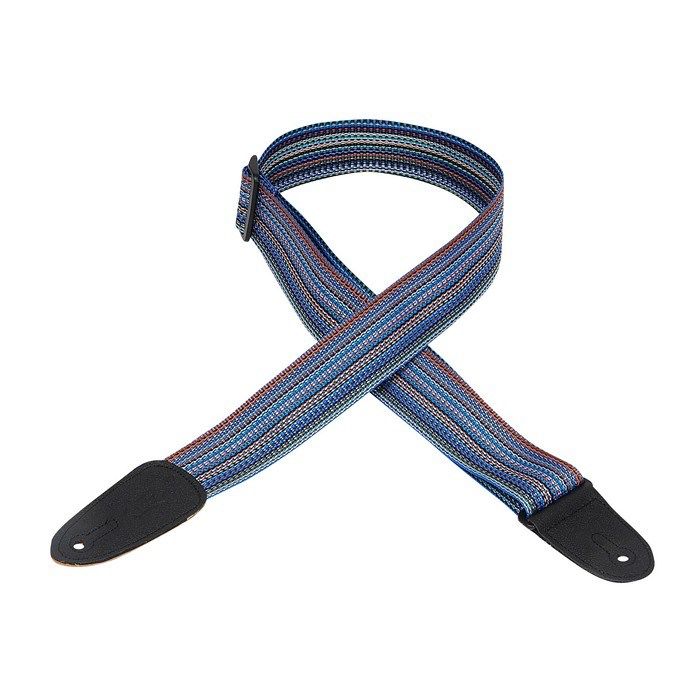 Correa de guitarra Levy's de polipropileno suave de 2" con extremos de cuero - Multicolor