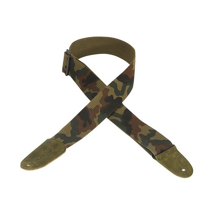 Correa de guitarra de algodón de 2" de Levy con extremos de cuero - Camuflaje