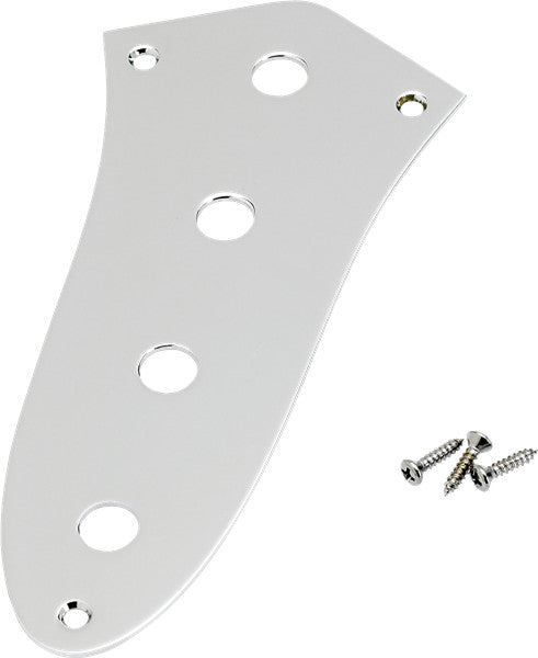 Placa de control Fender, cromada, Jazz Bass, estándar de 4 orificios