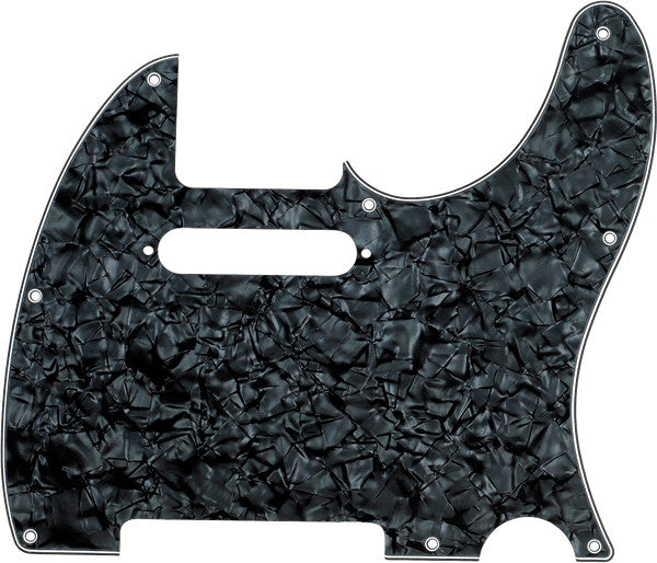 Pickguard Fender, Tele, 8 trous, Black Pearl