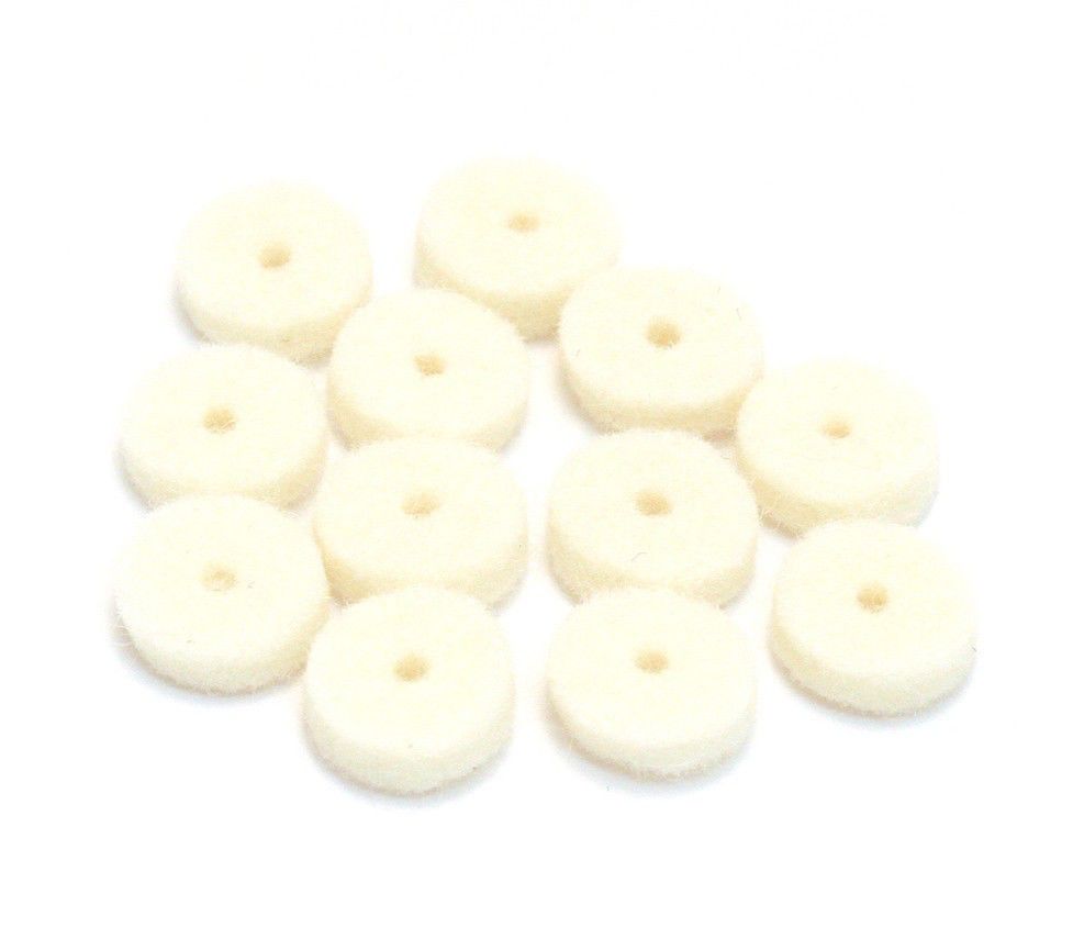 Arandelas de fieltro para guardabarros, blancas, paquete de 12