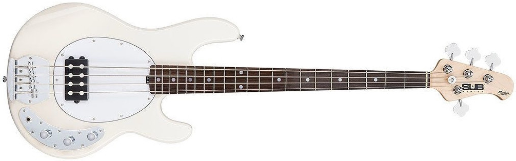 Bajo Sterling SUB RAY4, diapasón de jatoba, tono crema vintage