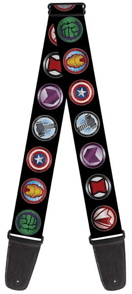 Buckle Down Avengers Shield Guitar Strap - A Strings