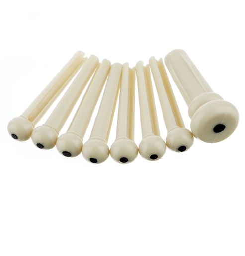 Fender Acoustic Bridge Pins, White with Black Dots (6) - A Strings