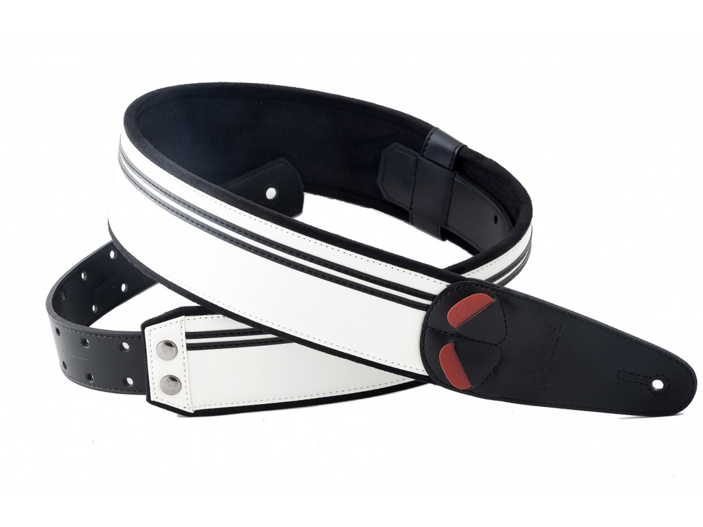 RightOn! Guitar Strap, Mojo Race Black & White