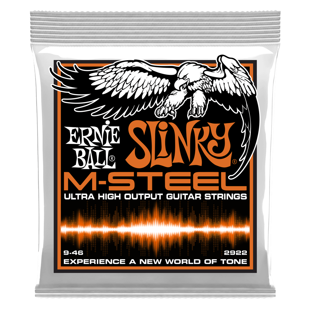 Ernie Ball M-Steel Electric Guitar String Set, Hybrid Slinky .009-.046 - A Strings