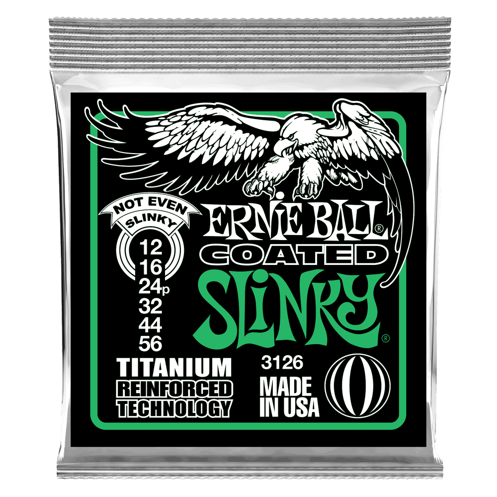 Ernie Ball Coated Titanium Electric Guitar String Set, Titanium, Not Even Slinky .012-.056 - A Strings