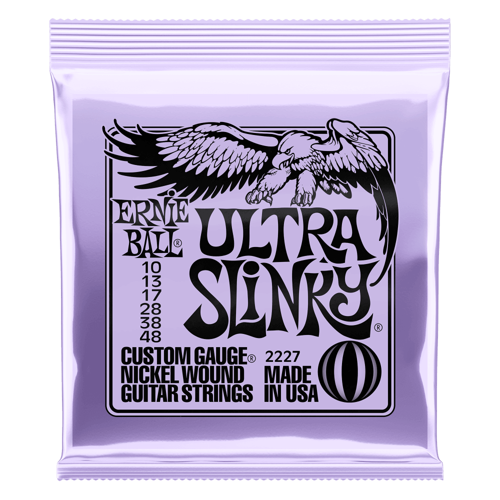 Ernie Ball Electric Guitar String Set, Nickel, Ultra Slinky .010-.048 - A Strings