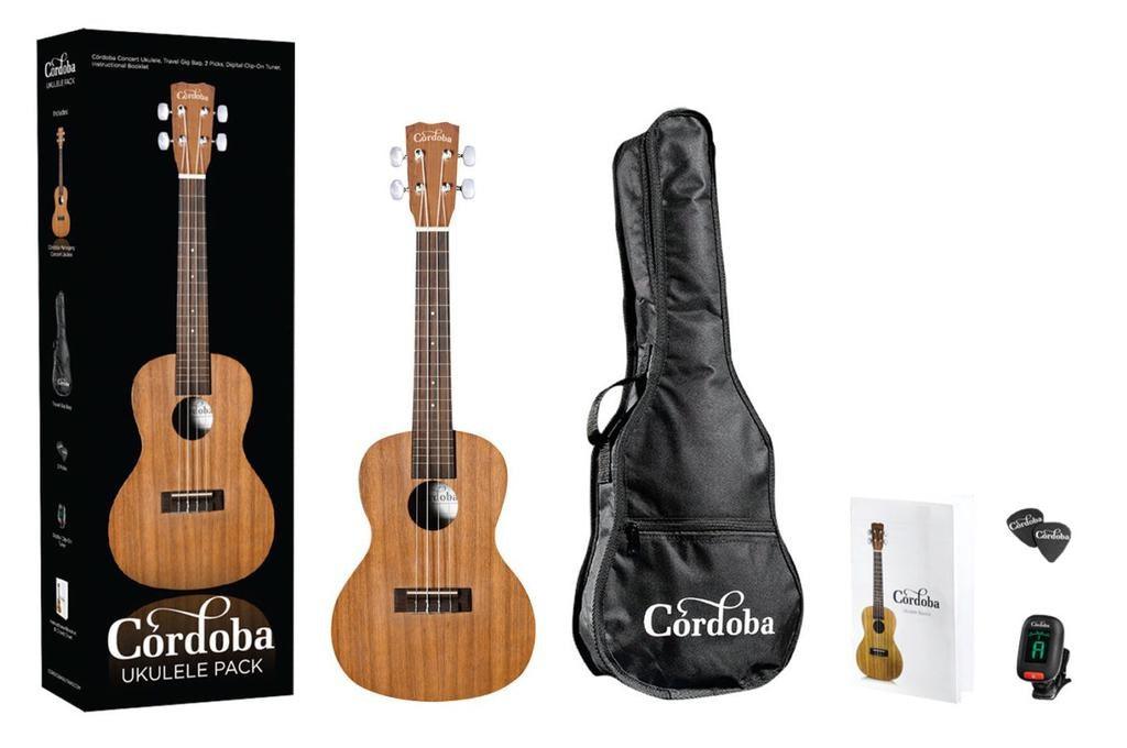 Cordoba UP100 Concert Ukulele Pack - A Strings