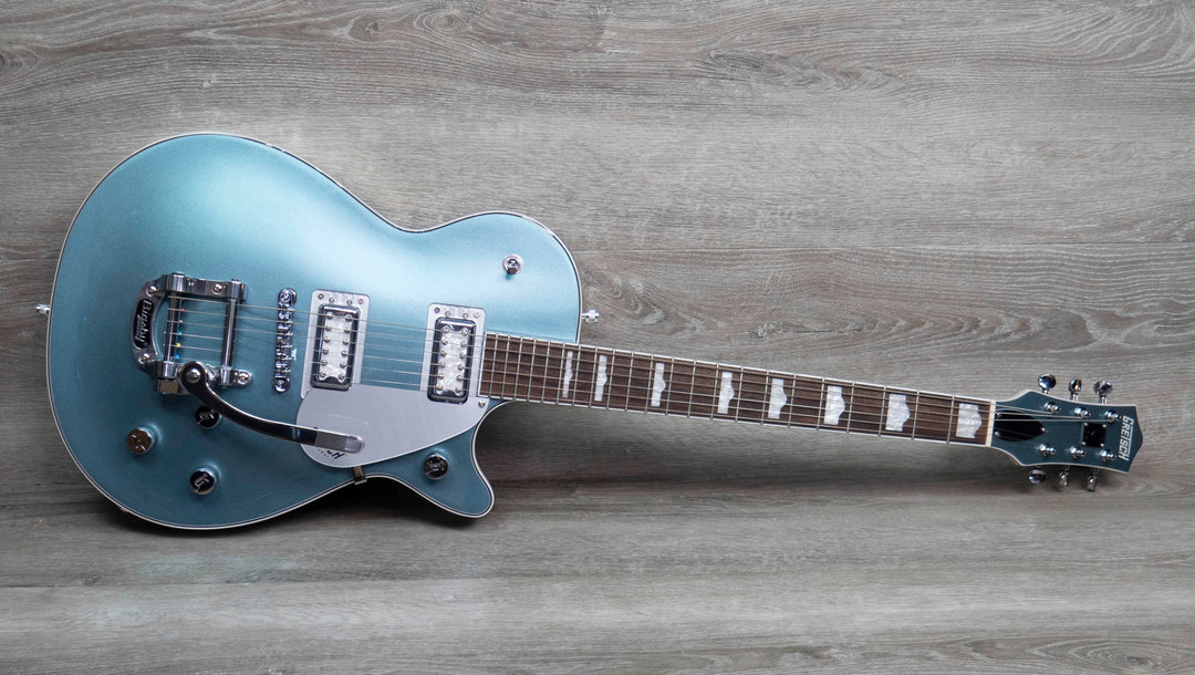 Gretsch G5230T-140 Electromatic 140th Double Platinum Jet with Bigsby, Laurel Fingerboard, Two-Tone Stone Platinum/Pearl Platinum