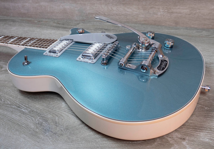 Gretsch G5230T-140 Electromatic 140th Double Platinum Jet with Bigsby, Laurel Fingerboard, Two-Tone Stone Platinum/Pearl Platinum