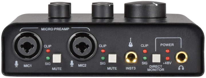 Interfaz de audio USB Citronic, 2 micrófonos, 1 instrumento