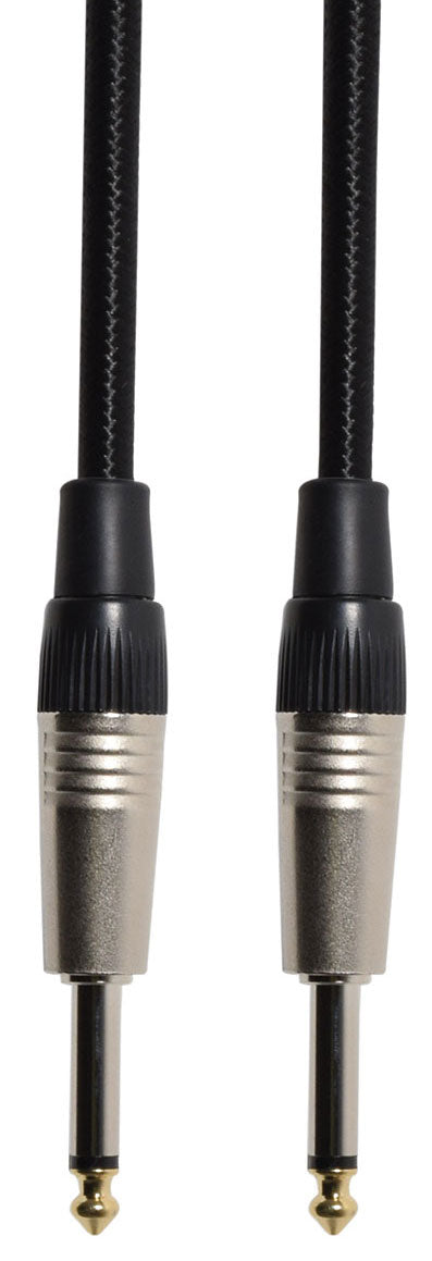 Citronic Classic Retro Braided Guitar Lead, Black 3m
