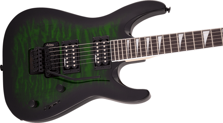Jackson JS Series Dinky Arch Top JS32Q DKA, Amaranth Fingerboard, Transparent Green Burst