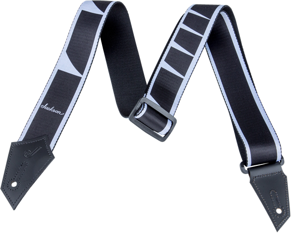 Jackson Strap with Sharkfin Inlay Pattern, Black/White