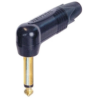 Neutrik NP2RX-B Right Angled Mono Jack Plug Black & Gold