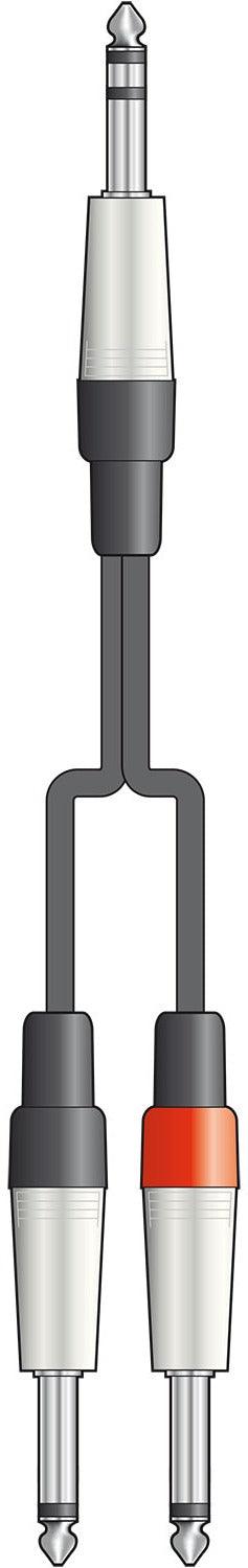 Chord Classic 6.3mm TRS Stereo Jack to 2 x 6.3mm Mono Jack Lead, 3m - A Strings