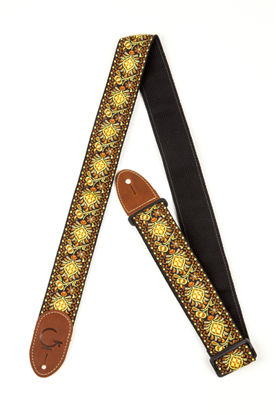 Correa Gretsch G Brand con extremos en color amarillo/naranja y marrón