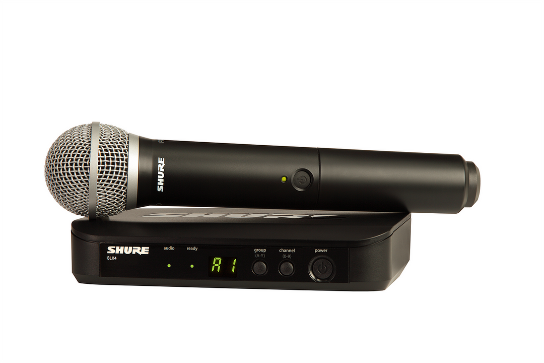 Système de microphone vocal dynamique cardioïde sans fil Shure BLX24 PGA58 - 606,630 MHz