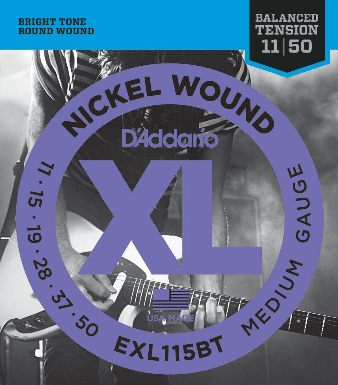 D'Addario XL Balanced Tension Electric Guitar String Set, Nickel, EXL115BT Medium .011-.050 - A Strings