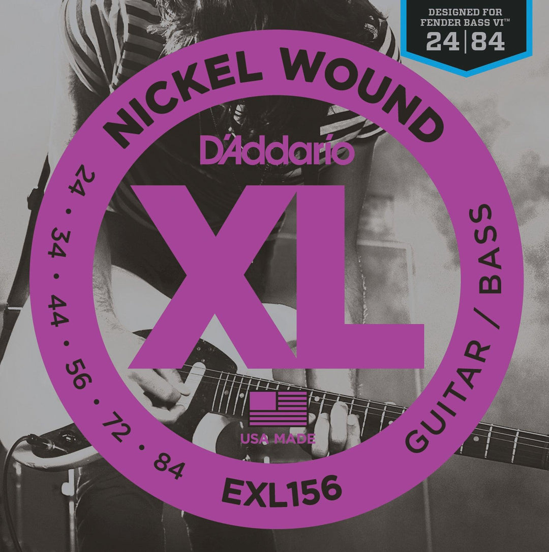 D'Addario XL Fender Bass VI String Set EXL156 .024-.084 - A Strings