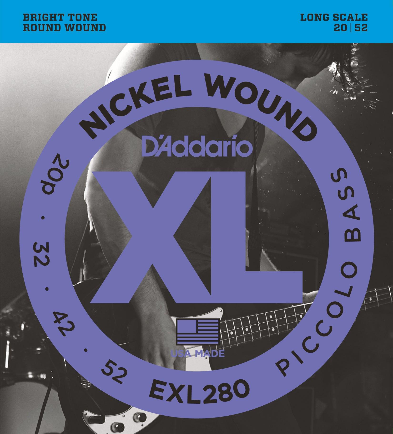 D Addario Piccolo Bass Strings EXL280 .020 .052 A Strings