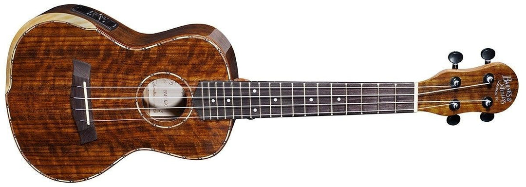 Barnes & Mullins Ukulele Concert Electro - Walnut - A Strings