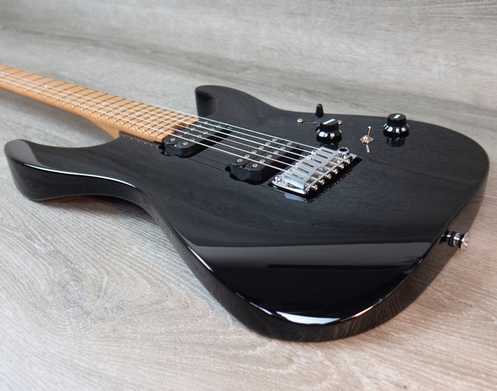 Charvel Pro-Mod DK24 HH 2PT CM, diapasón de arce caramelizado, negro brillante
