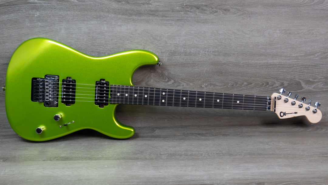 Charvel Pro-Mod San Dimas Style 1 HH FR E, diapasón de ébano, verde lima metalizado