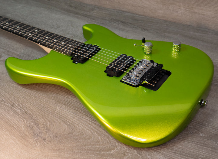 Charvel Pro-Mod San Dimas Style 1 HH FR E, diapasón de ébano, verde lima metalizado