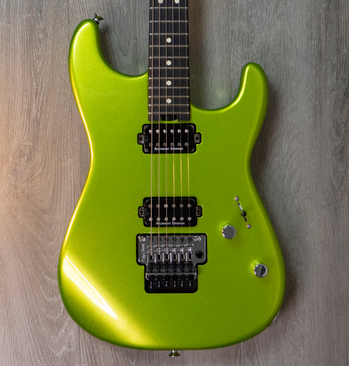 Charvel Pro-Mod San Dimas Style 1 HH FR E, diapasón de ébano, verde lima metalizado
