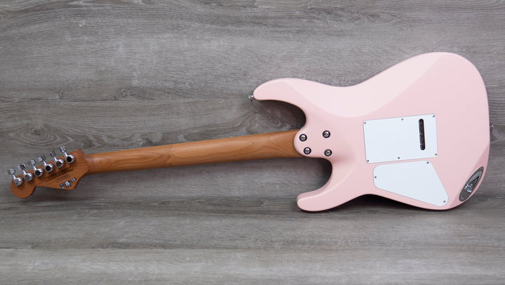 Charvel Pro-Mod DK24 HSS 2PT CM, diapasón de arce caramelizado, carcasa de color rosa satinado