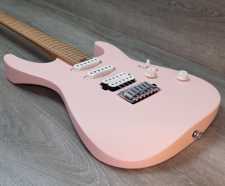 Charvel Pro-Mod DK24 HSS 2PT CM, diapasón de arce caramelizado, carcasa de color rosa satinado