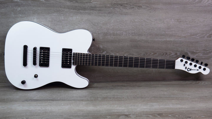 Charvel Joe Duplantier Signature Pro-Mod San Dimas Style 2 HH, diapasón de ébano, blanco satinado