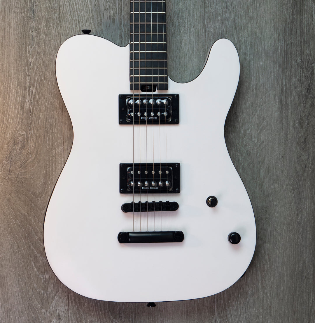 Charvel Joe Duplantier Signature Pro-Mod San Dimas Style 2 HH, diapasón de ébano, blanco satinado