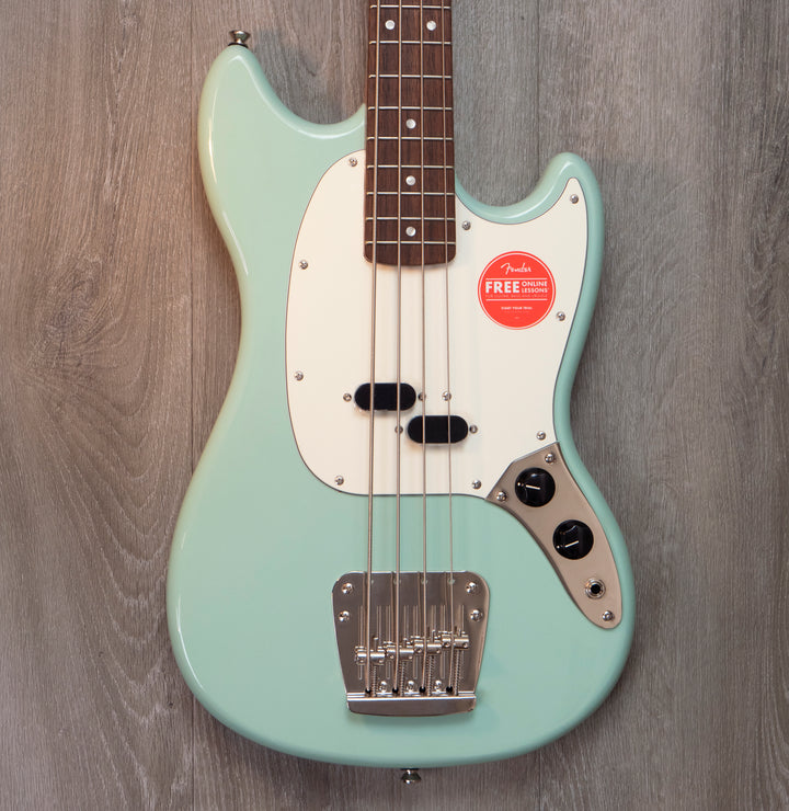 Basse Squier Classic Vibe 60s Mustang, touche en laurier, vert surf