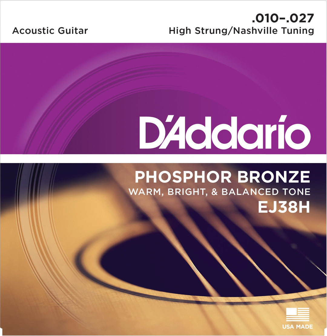D'Addario Nashville Tuning String Set, Phosphor Bronze, EJ38H .010-.027 - A Strings