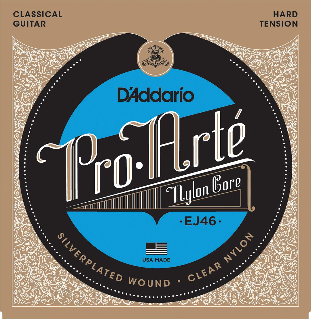 D'Addario ProArte Classical Guitar String Set, Nylon, EJ46 Hard Tension - A Strings