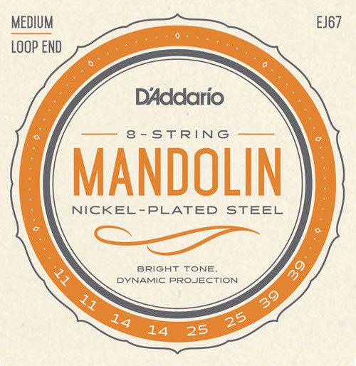 D'Addario Mandolin Strings, Nickel, EJ67 Loop End .011-.039 - A Strings