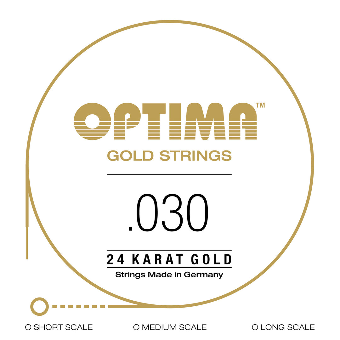 Optima Single String, Bass, Gold, .030 - High C - Short Scale