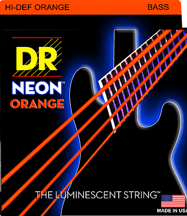 DR Neon Bass String Set, Orange, .040-.100 - A Strings