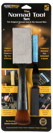 MusicNomad The Nomad Tool & The Nomad Slim - Outil de nettoyage des cordes, des surfaces et du matériel